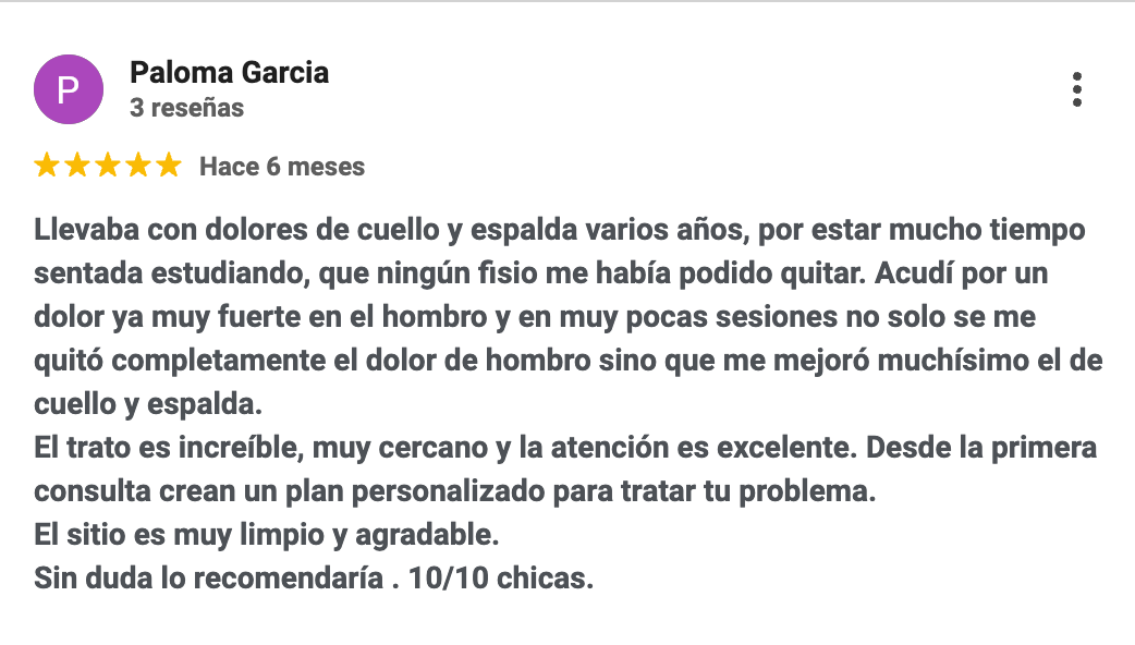 PALOMA GARCÍA_La mejor fisioterapeuta de Salamanca_Gemma Gomez_mejores reseñas de fisioterapeuta de Salamanca